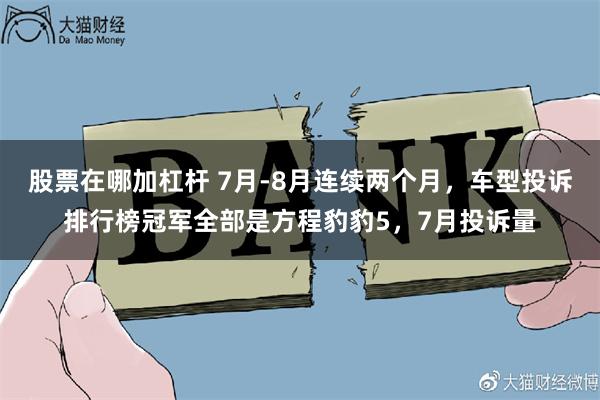 股票在哪加杠杆 7月-8月连续两个月，车型投诉排行榜冠军全部