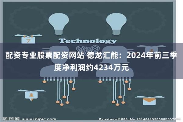 配资专业股票配资网站 德龙汇能：2024年前三季度净利润约4